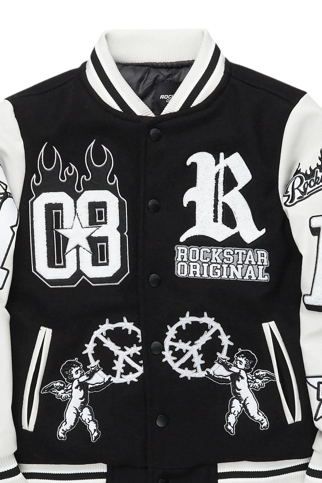 Boys Rune Black Varsity Jacket
