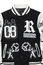 Boys Rune Black Varsity Jacket