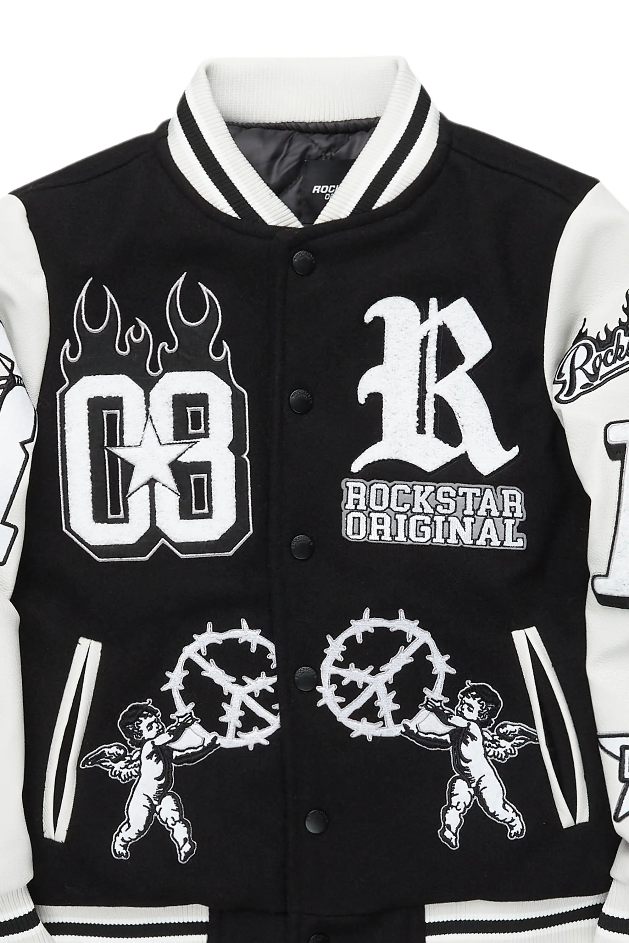 Boys Rune Black Varsity Jacket
