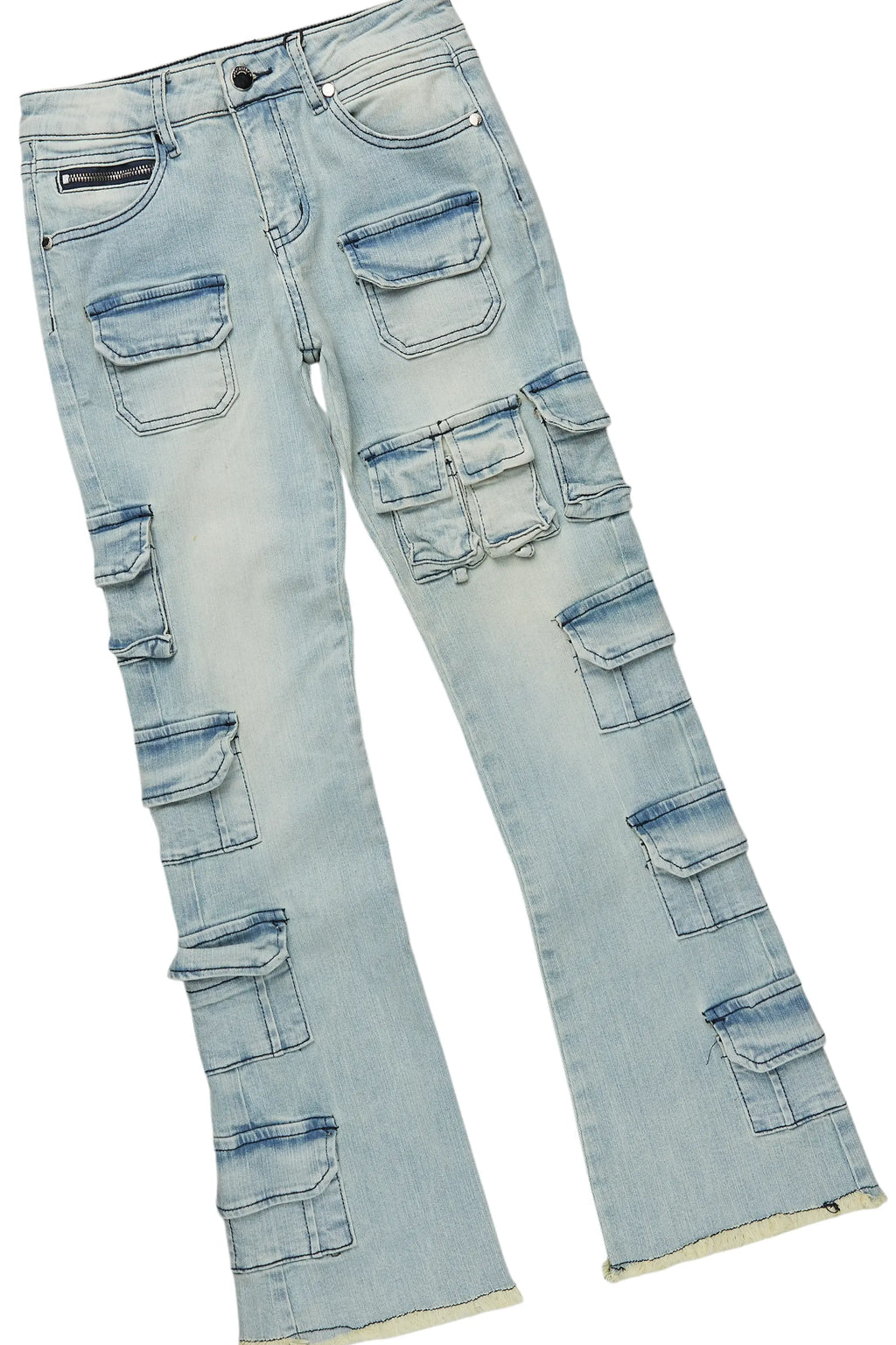 Boys Soweto Navy T-Shirt/Stacked Flare Cargo Jean Set