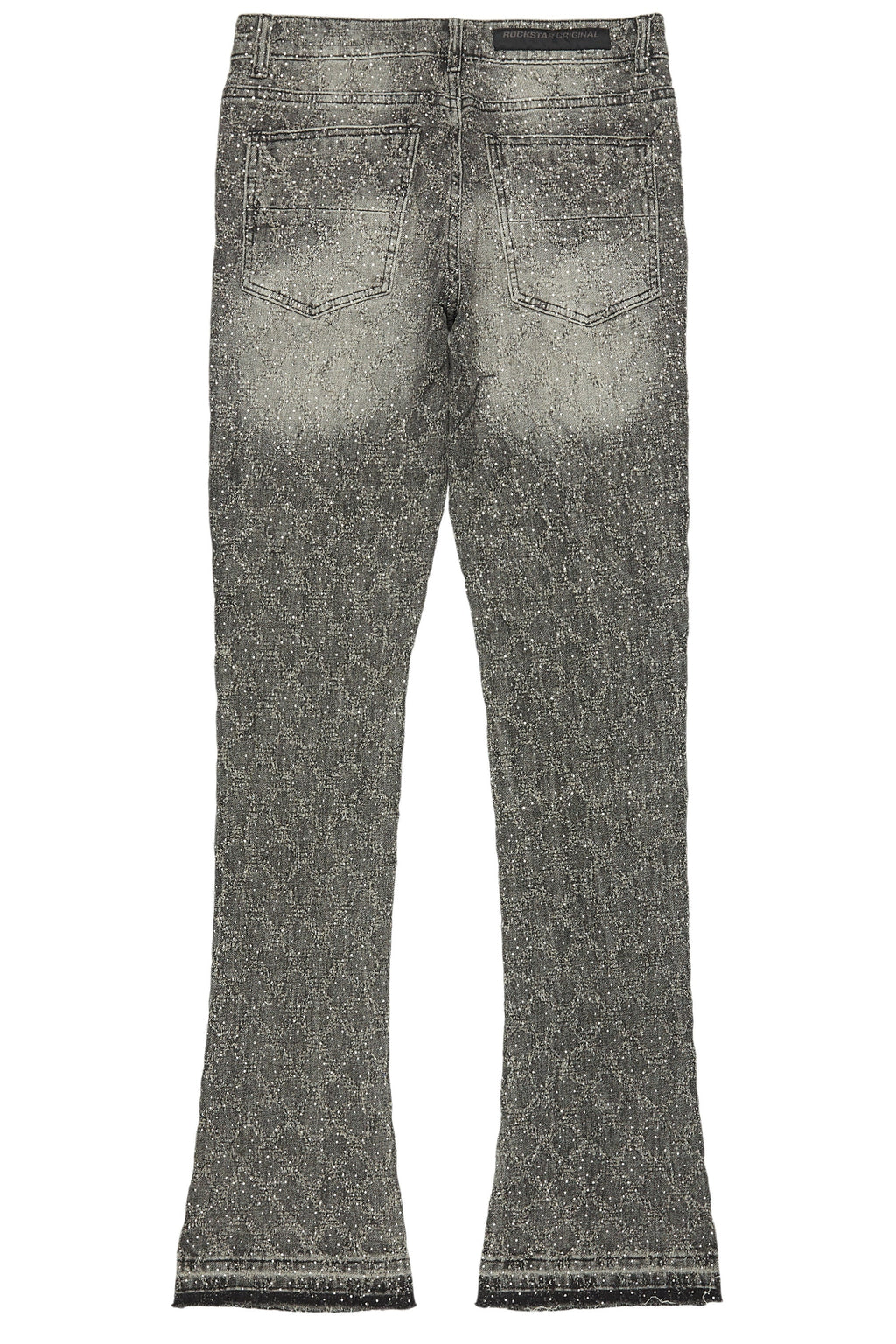 Glit Grey Rhinestone Stacked Flare Jean