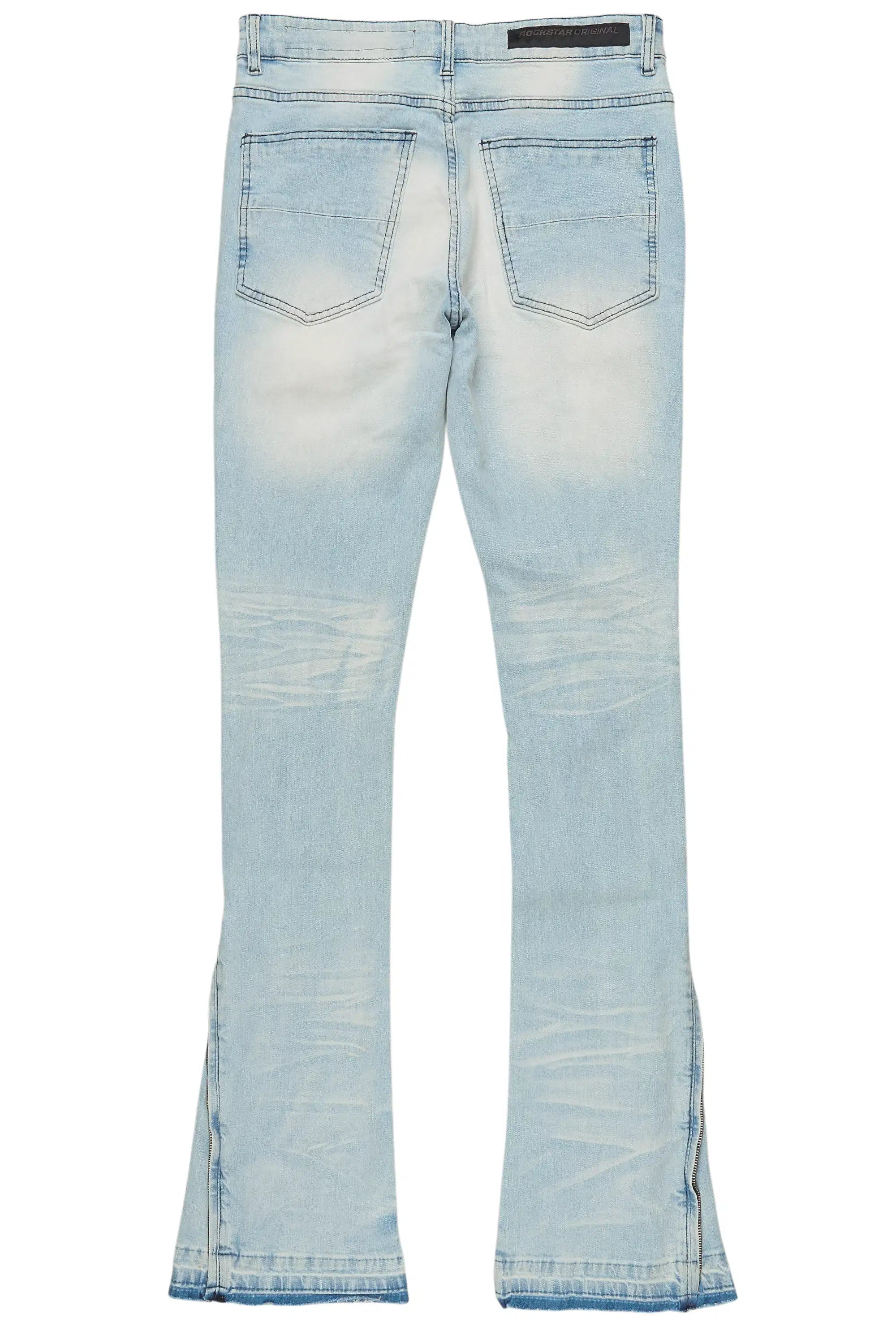Jaymes Light Blue Stacked Flare Jean