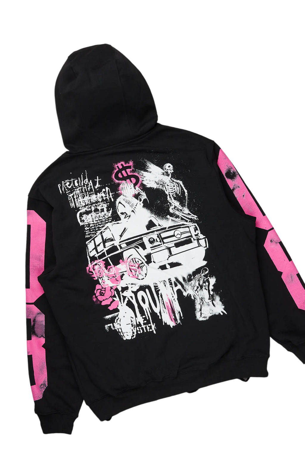 Grill Black/Pink Hoodie/Stacked Flare Jean Bundle