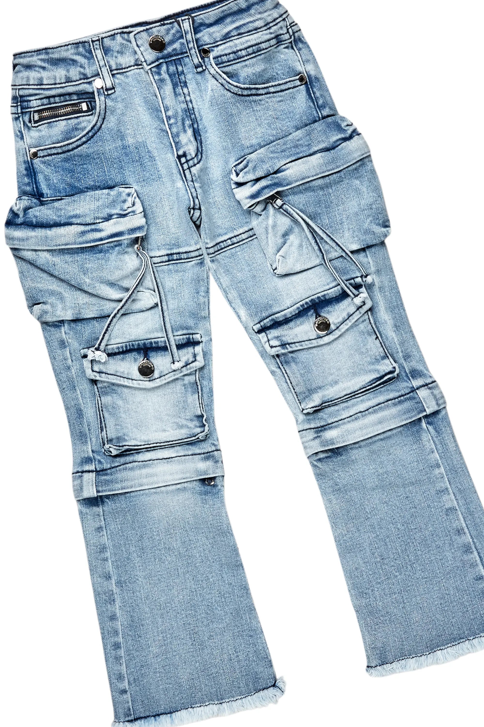 Boys Daker Vintage Beige Hoodie/Stacked Flare Jean Set