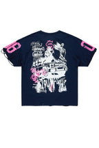 Sharrie Navy Oversized T-Shirt