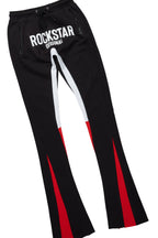 Sana Black/White Hoodie/Stacked Flare Track Pant Set