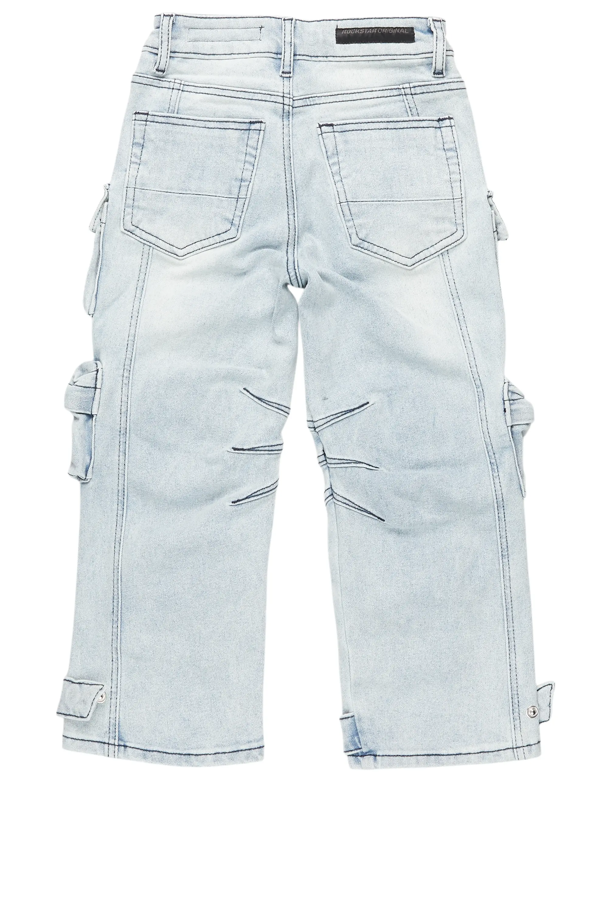 Boys Mahesh Blue Baggy Cargo Jean