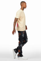 StarLane Dark Grey Stacked Flare Jean