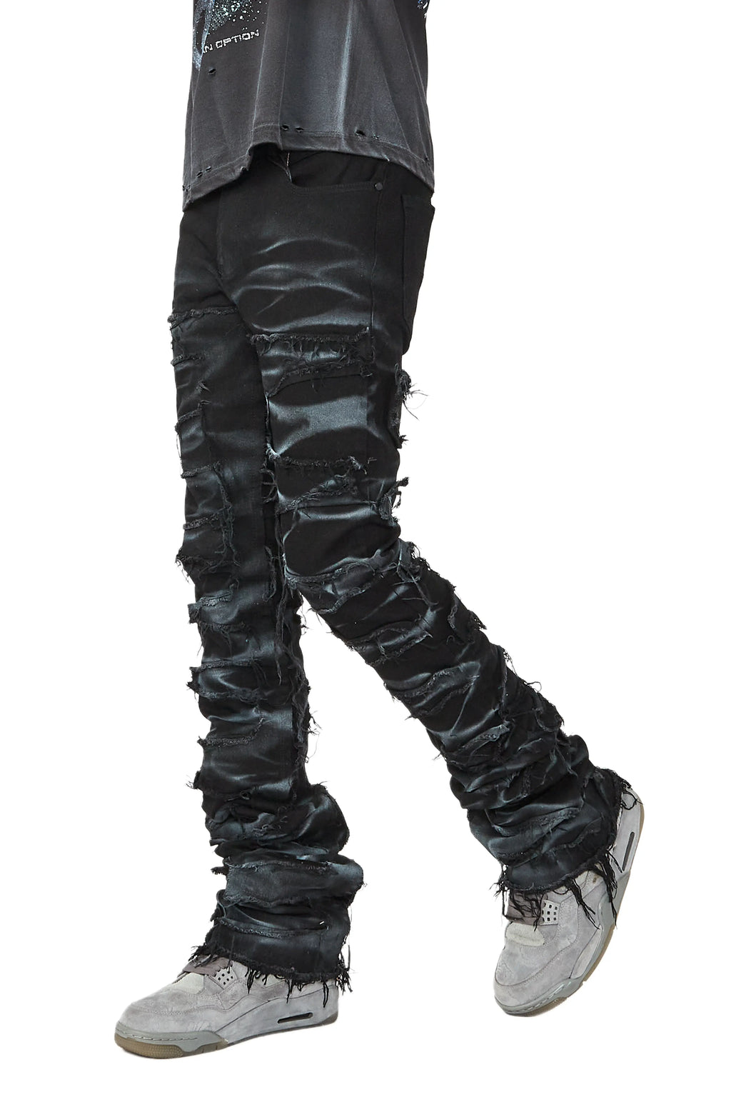 Hayden Black Super Stacked Flare Jean