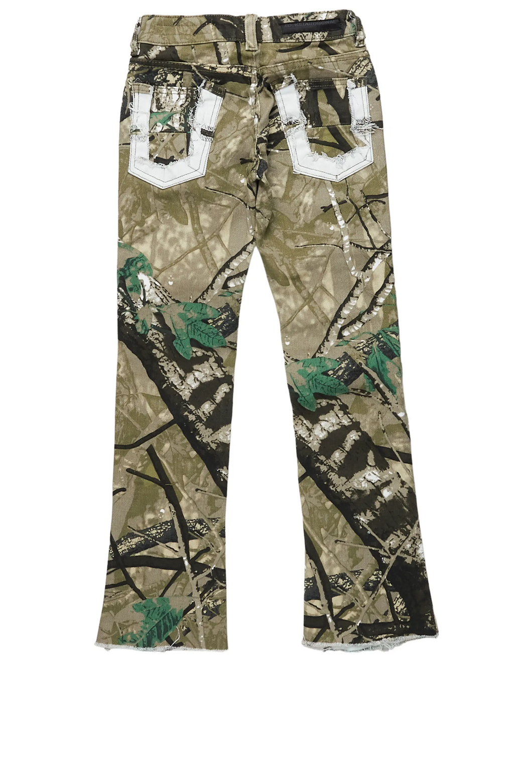 Girls Aalia Tree Camo Super Stacked Flare Jean