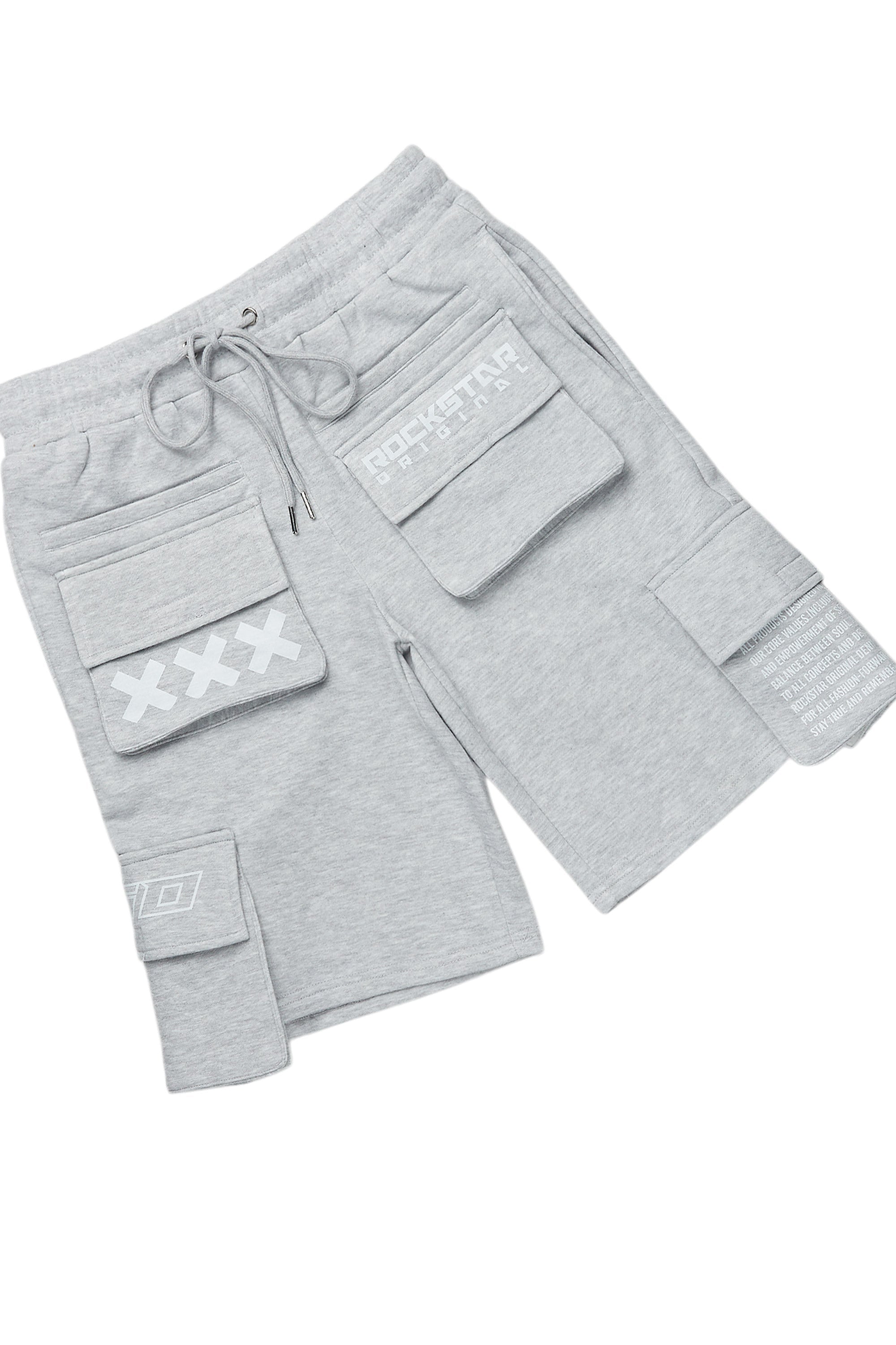 Jash Heather Grey/White Short Set