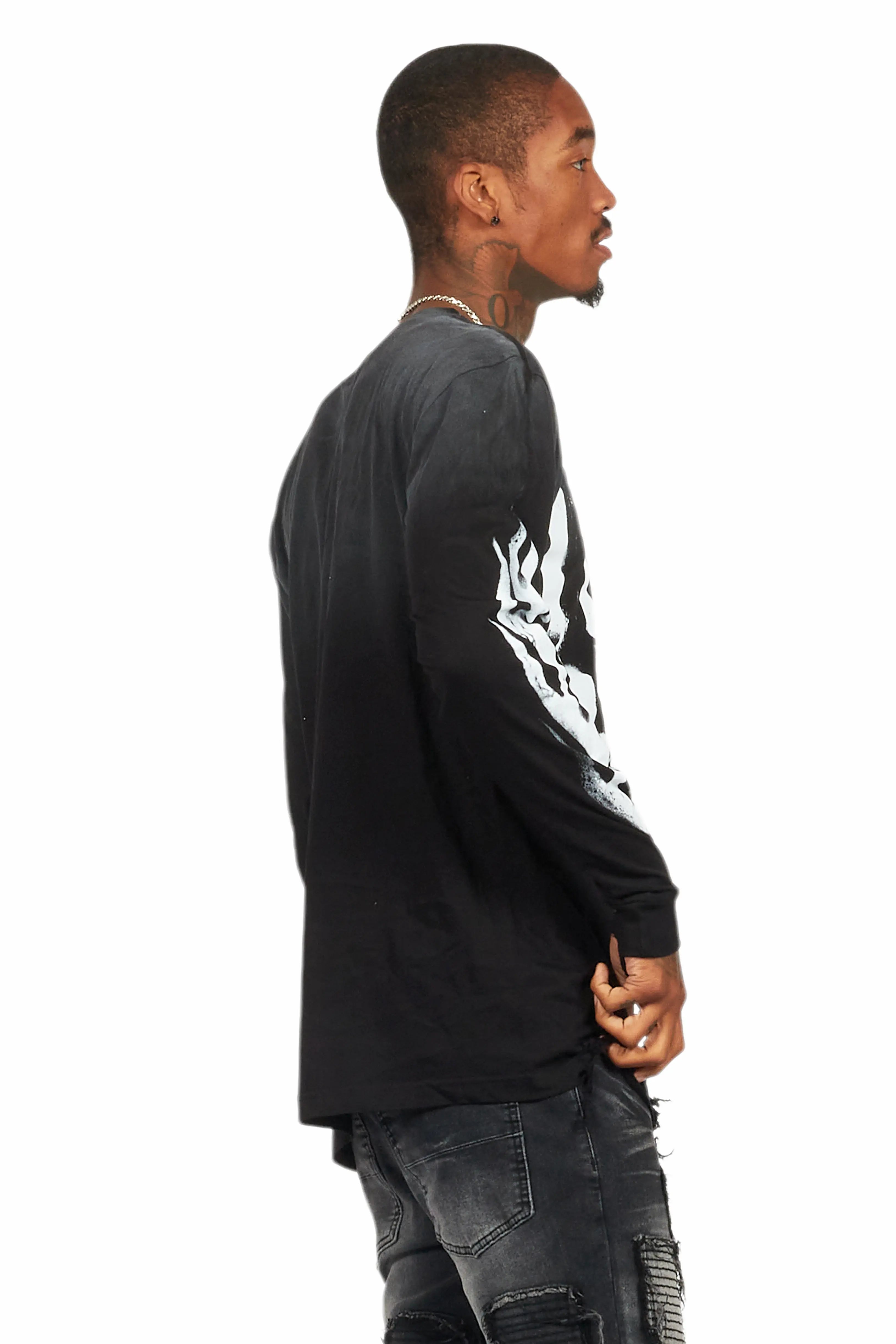Banyan Black Long Sleeve Graphic T-Shirt