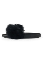 Jamonty Black Fur Slides