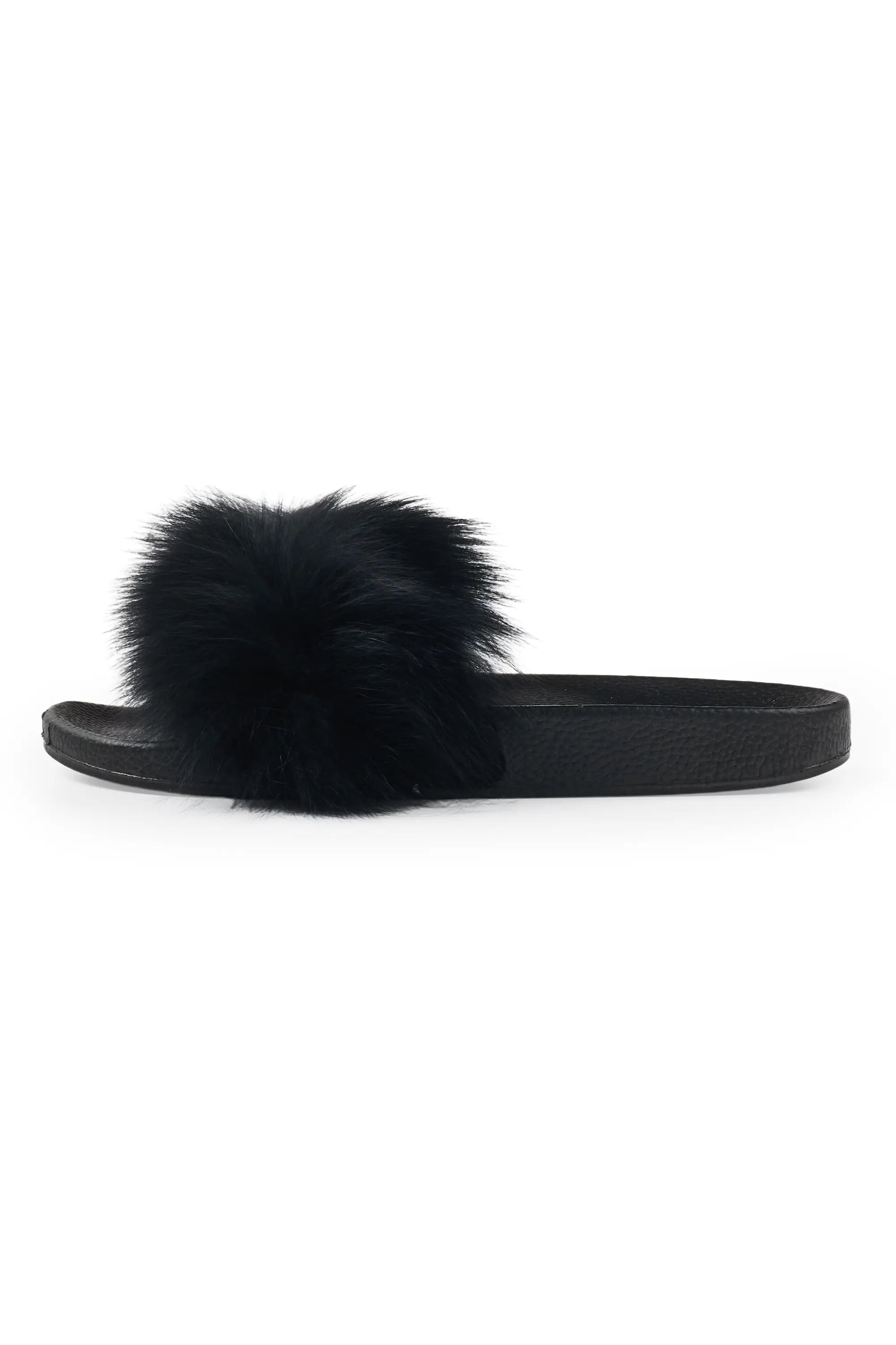 Jamonty Black Fur Slides