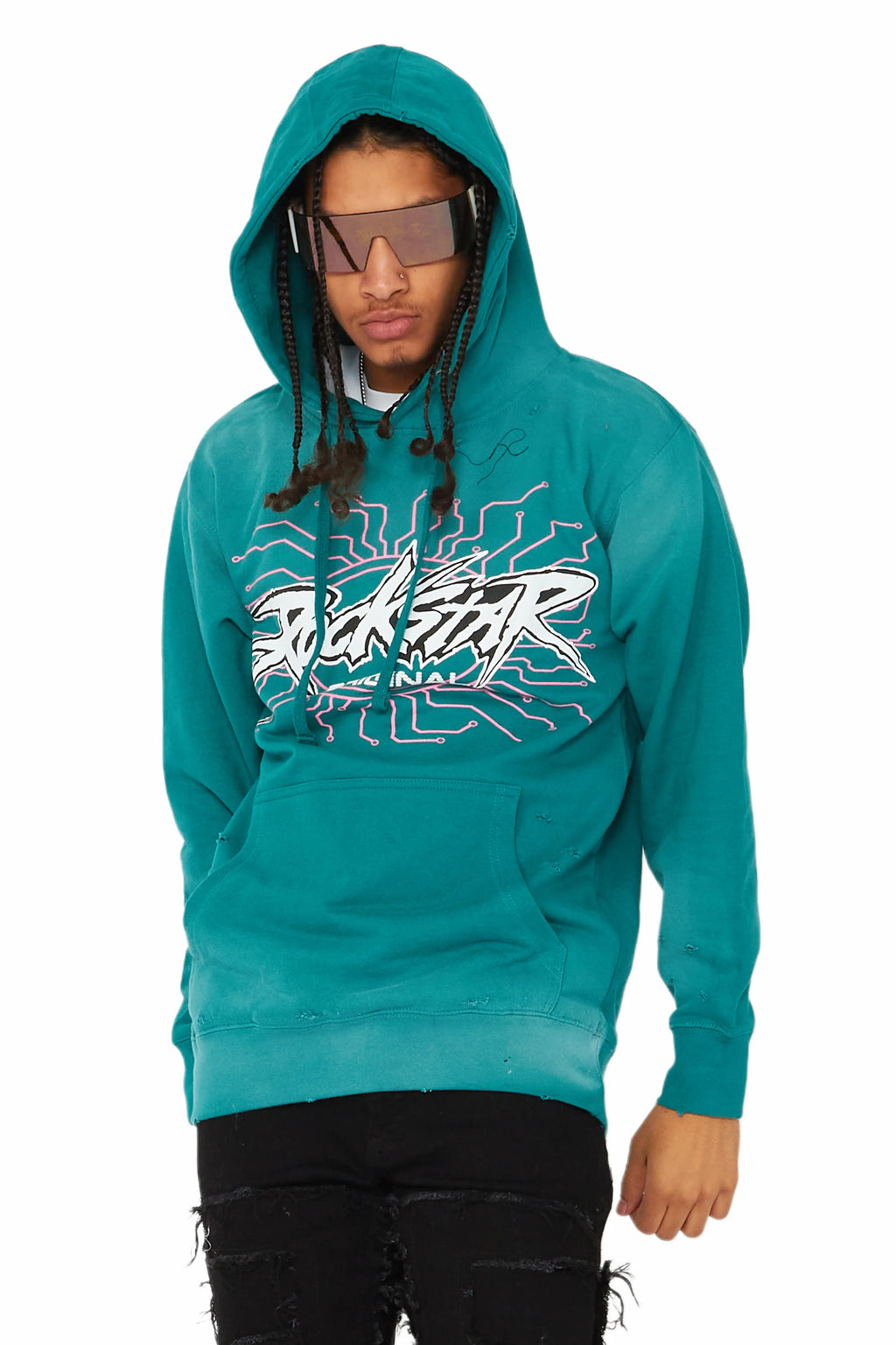 Race Teal Graphic Hoodie
