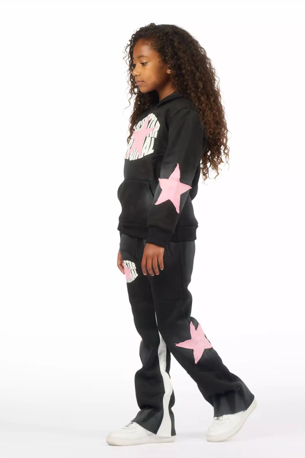Girls Khaly Black/Pink Track Set