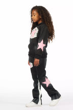 Girls Khaly Black/Pink Track Set