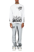 Bubble White/Grey Long Sleeve T-Shirt/Baggy Pant Set