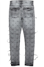 Pasha Black Wash Slim Fit Frayed Jean