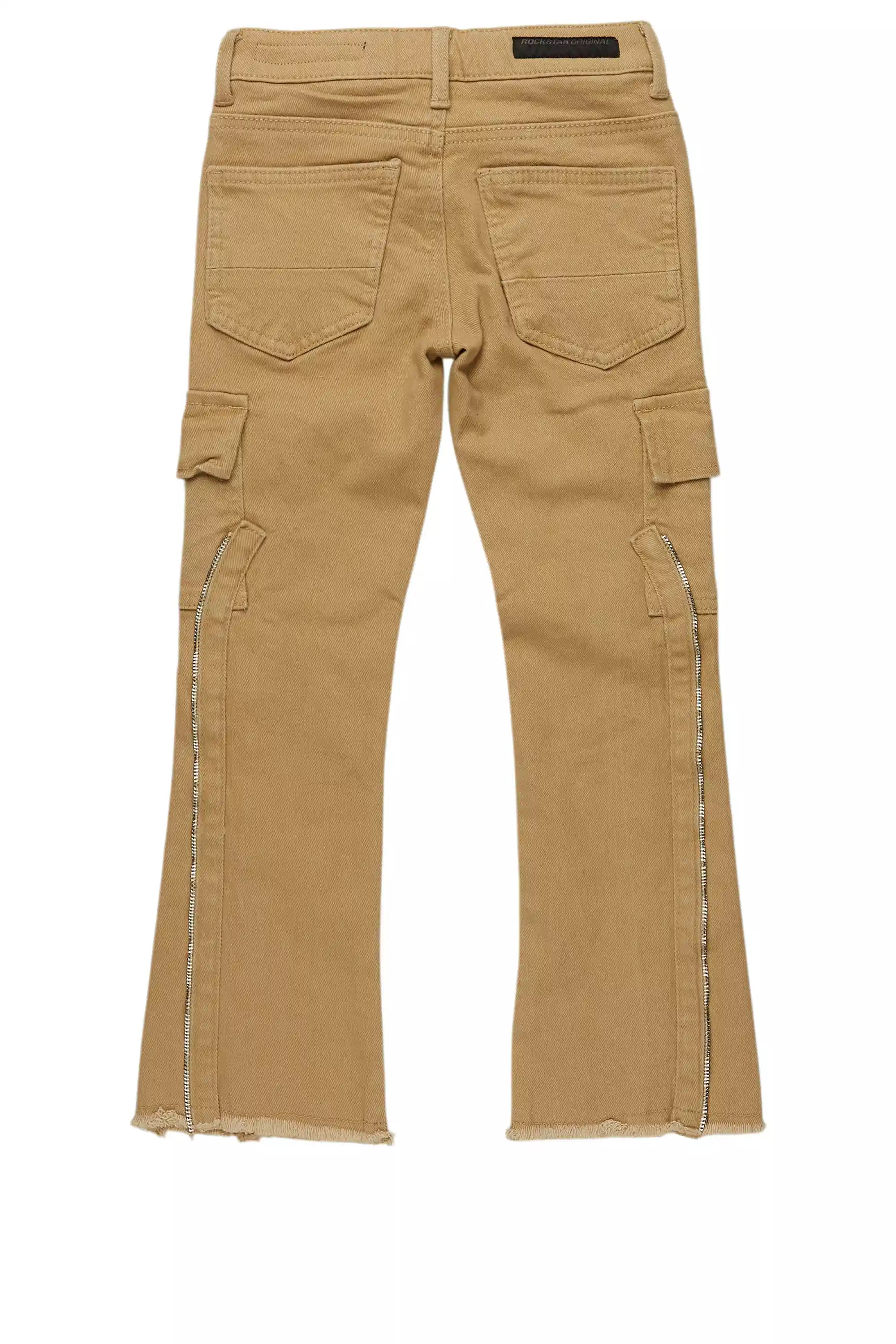 Boys Hutch Beige Stacked Flare Jean