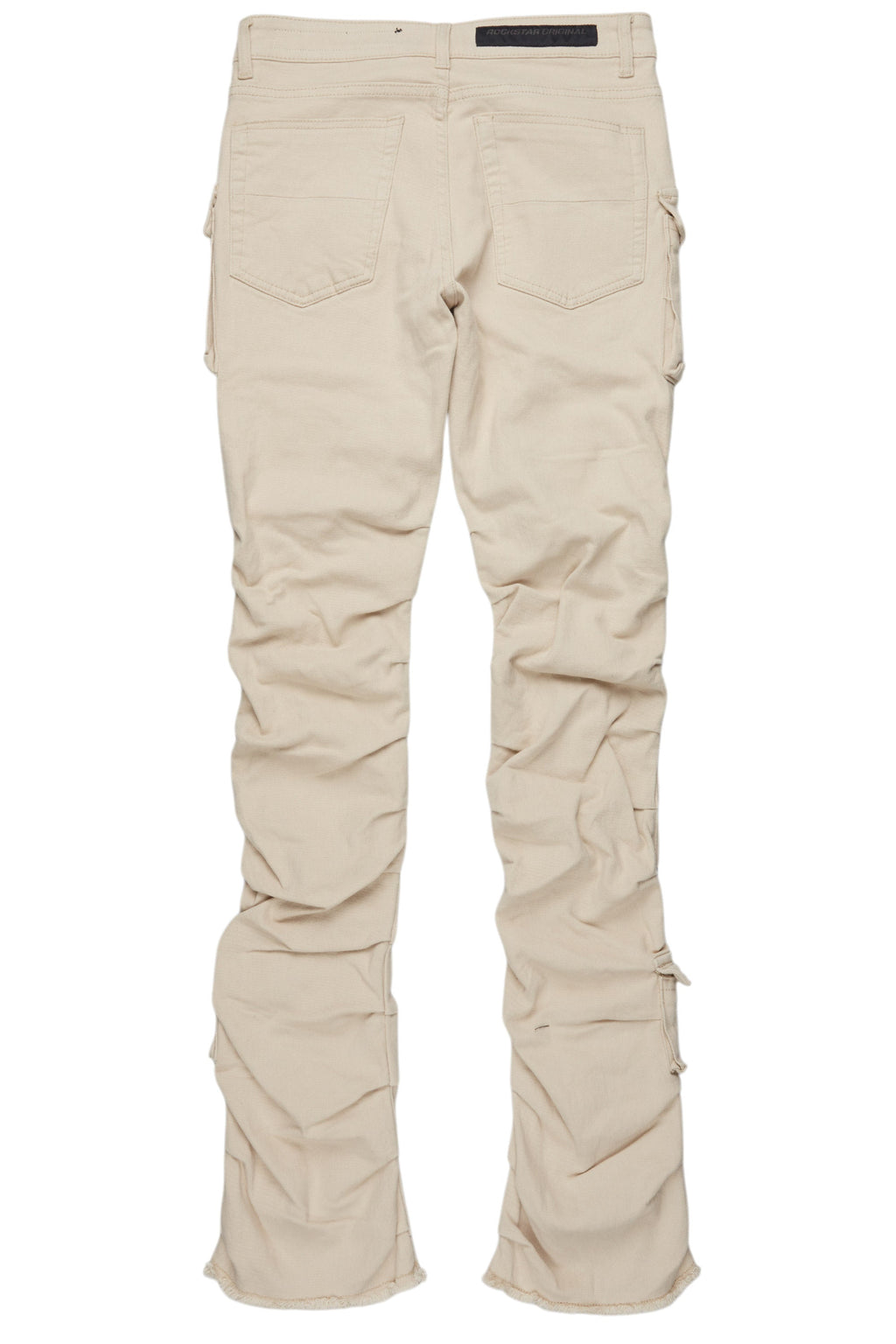 Gentry Light Beige Stacked Flare Jean