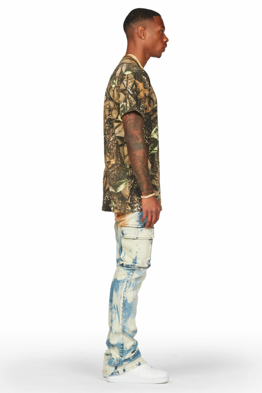 Edsel Light Blue Stacked Flare Cargo Jean