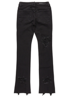 Boys Fateh Jet Black  Stacked Flare Jean