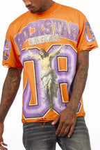 Fields Orange Oversized Graphic T-Shirt