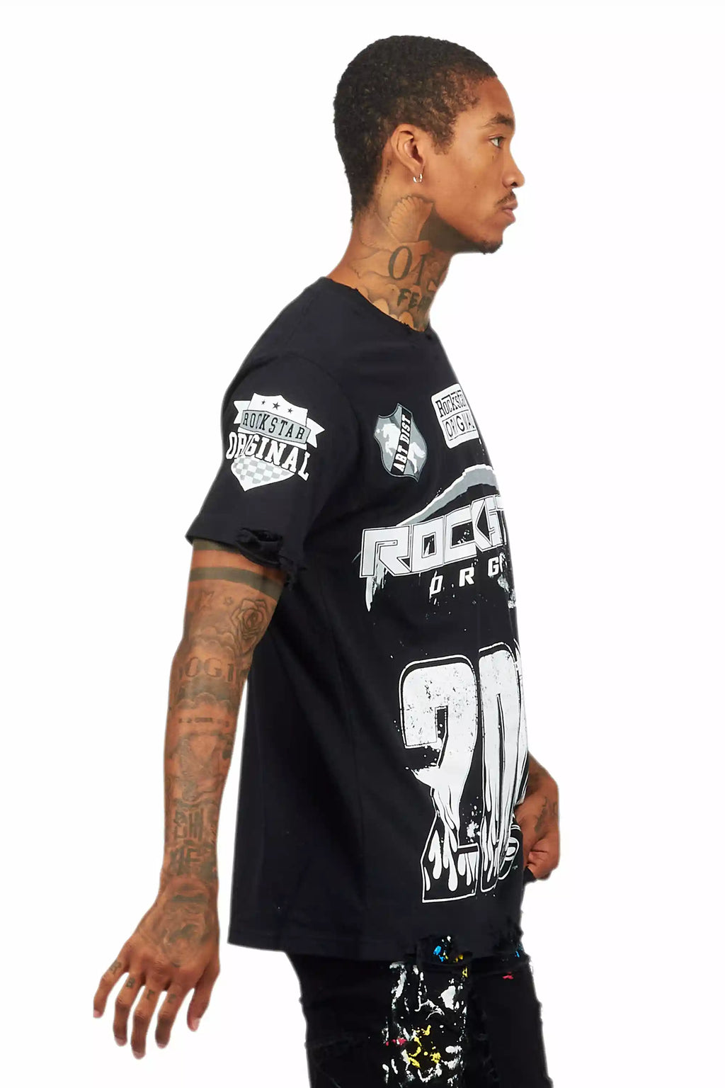 Amos Black Graphic T-Shirt