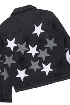 Starlane Jet Black Denim Jacket/Stacked Flare Jean Set