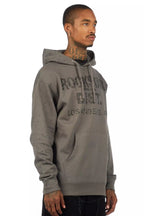 Thryll Heather Grey/Black Rhinestone Graphic Hoodie