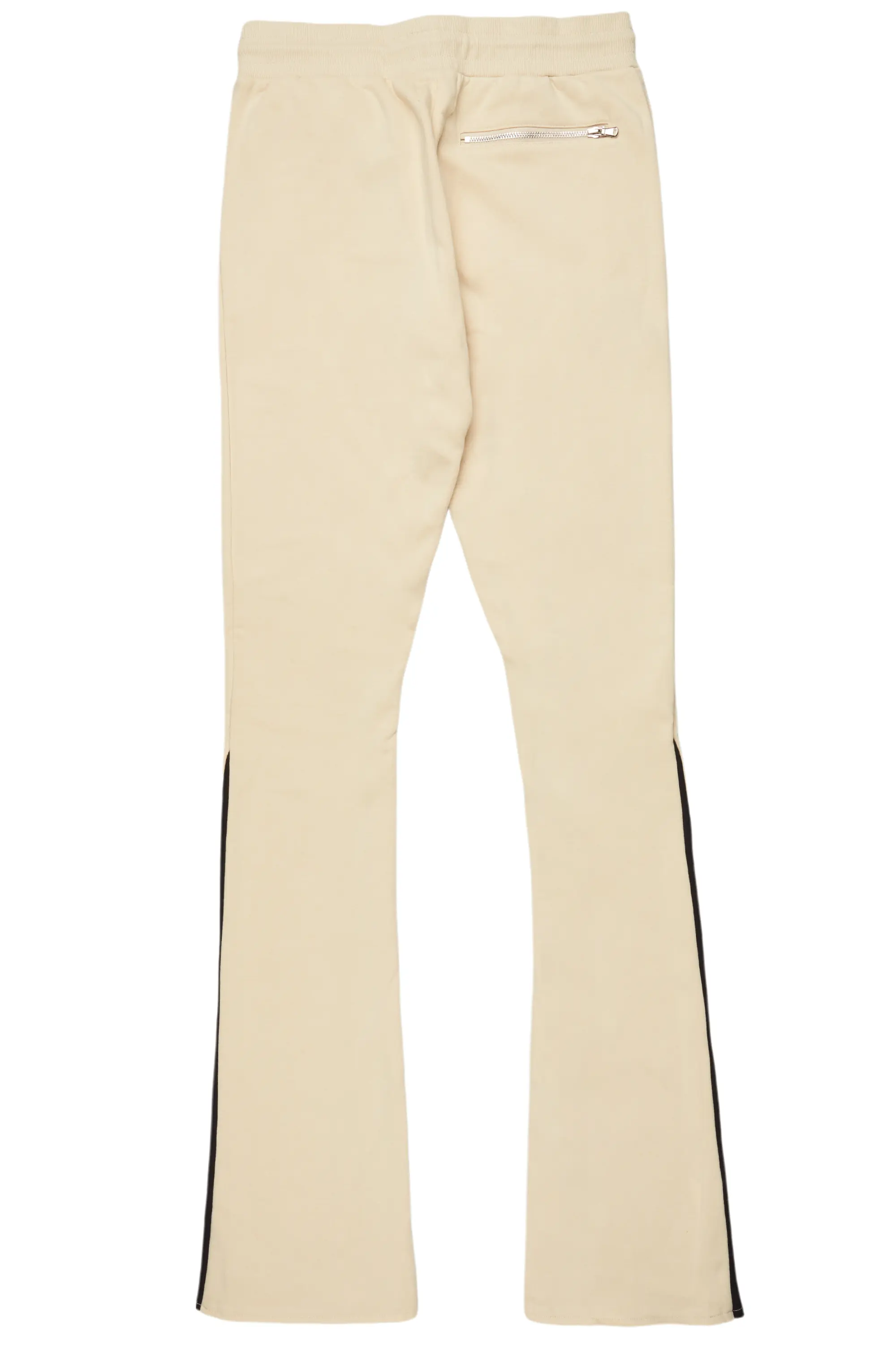 Flamur Beige Stacked Flare Pant