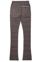 Emilio Vintage Grey Stacked Flare Track Pant
