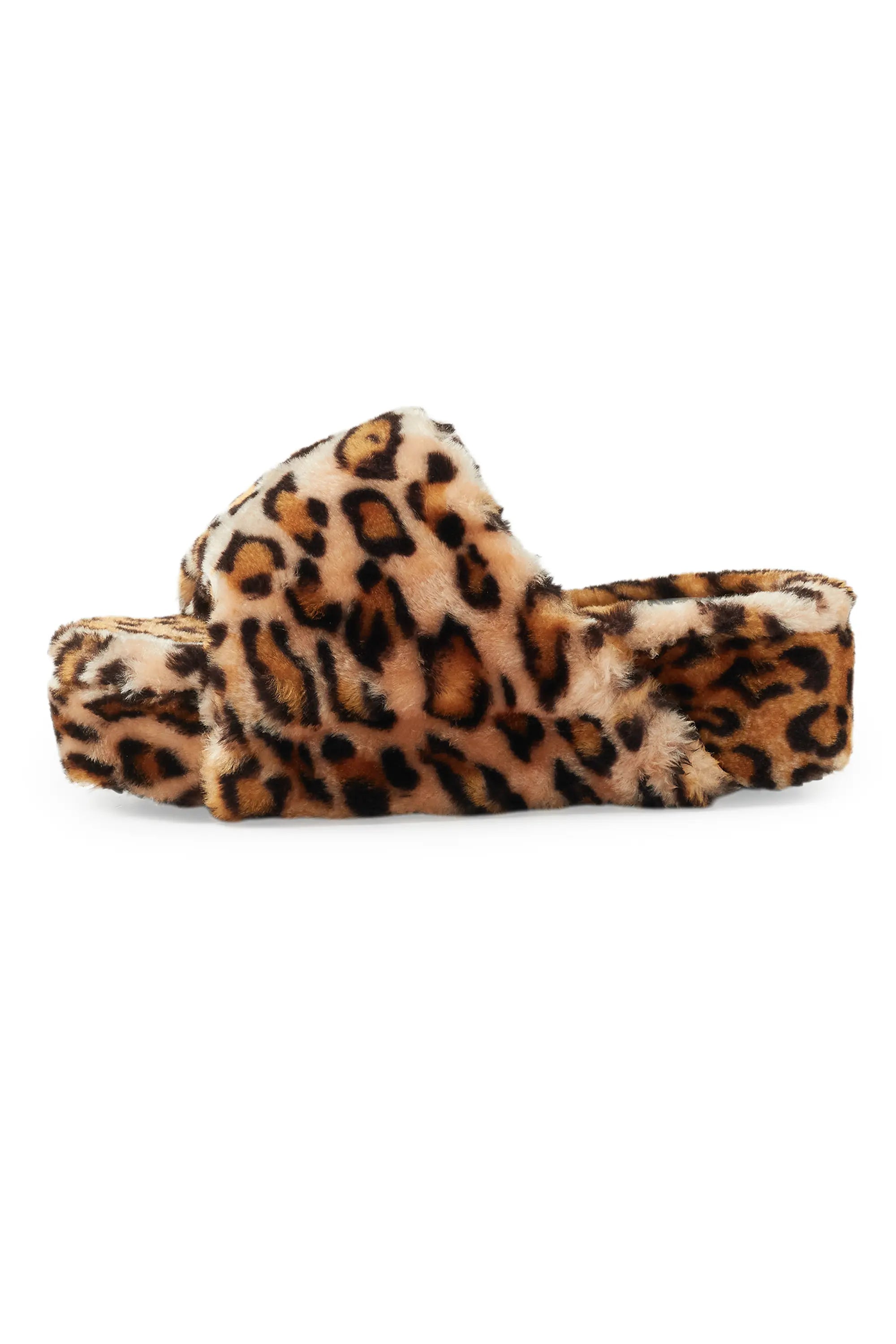 Antavia Cheetah Fur Slides