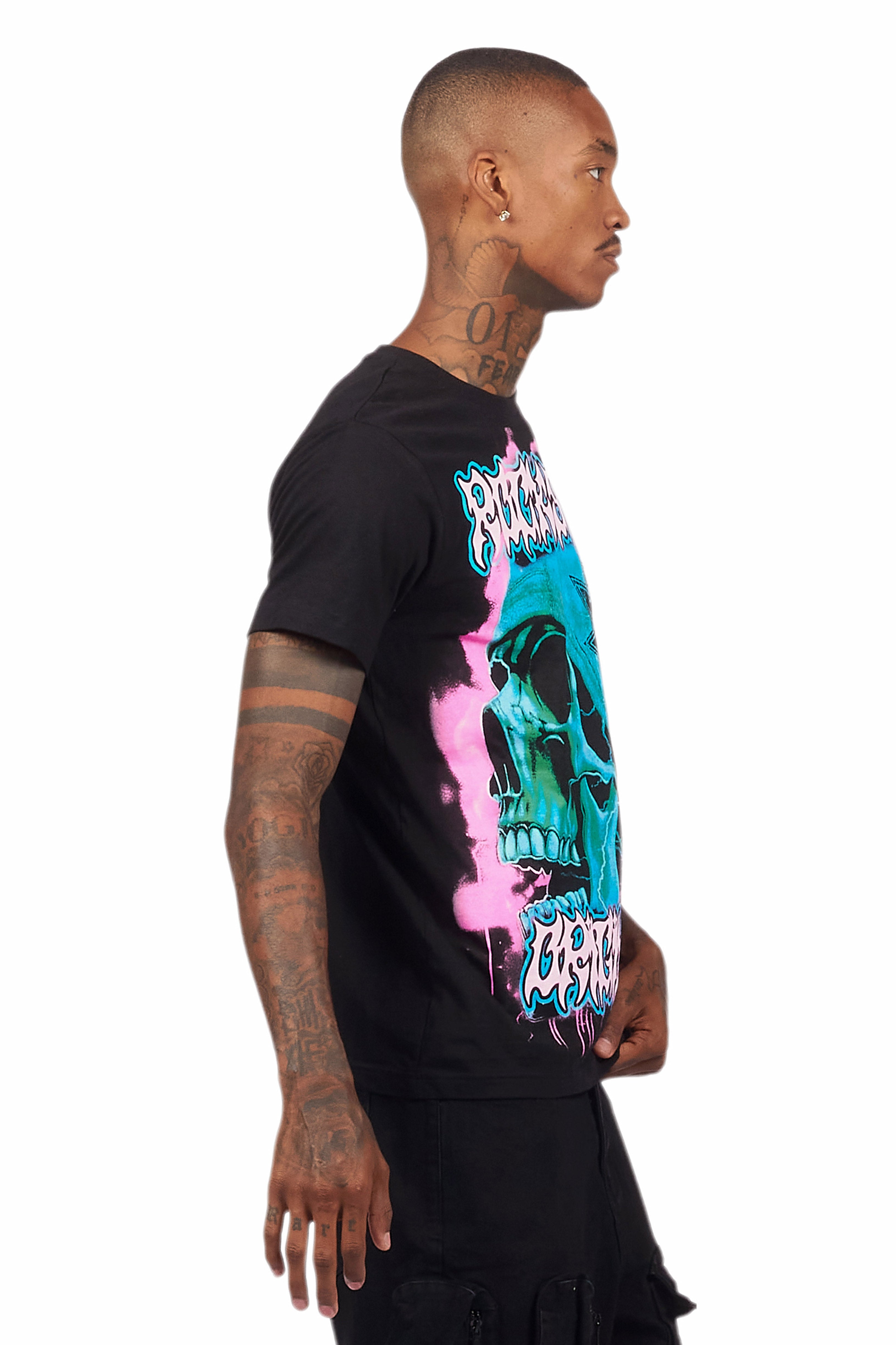 Omari Black Graphic T-Shirt