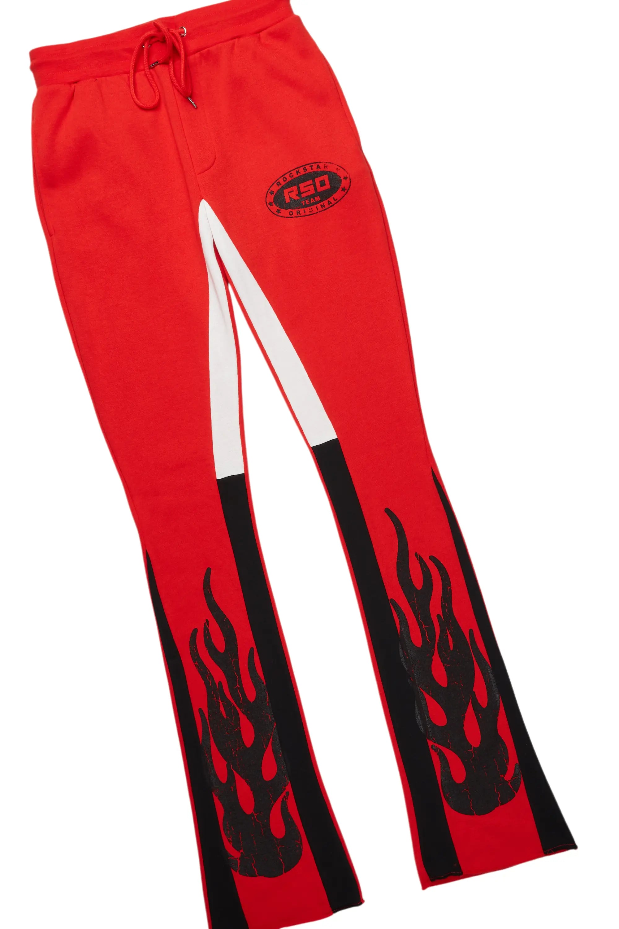 Amos Red Hoodie/Stacked Flare Track Set