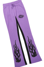 Amos Purple/White Long Sleeve T-Shirt/Stacked Baggy Pant Set