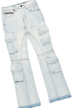 Boys Fields Grey/Pink Hoodie/Stacked Flare Jean Set