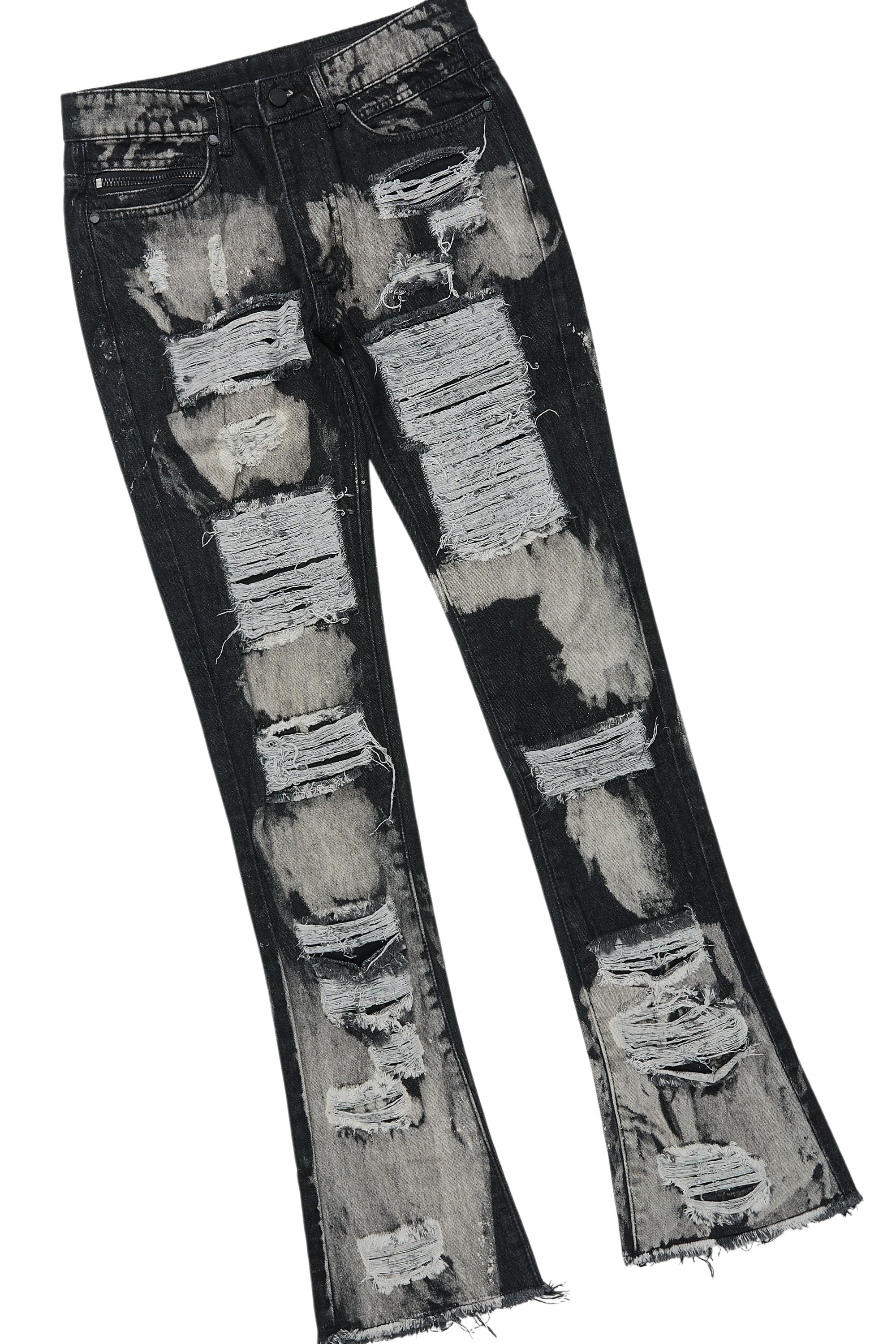 Amos Black T-Shirt/Stacked Flare Jean Bundle