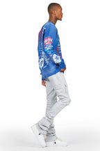 Gabin Royal Blue Graphic Crewneck