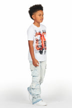 Boys Beau White Graphic T-Shirt