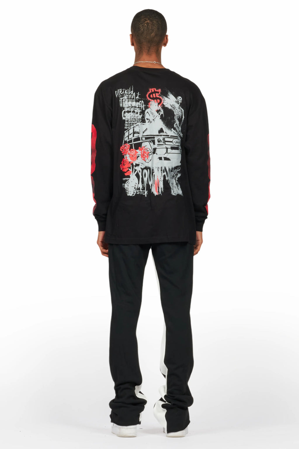 Grill Black/Red Long Sleeve T-Shirt/Baggy Pant Set