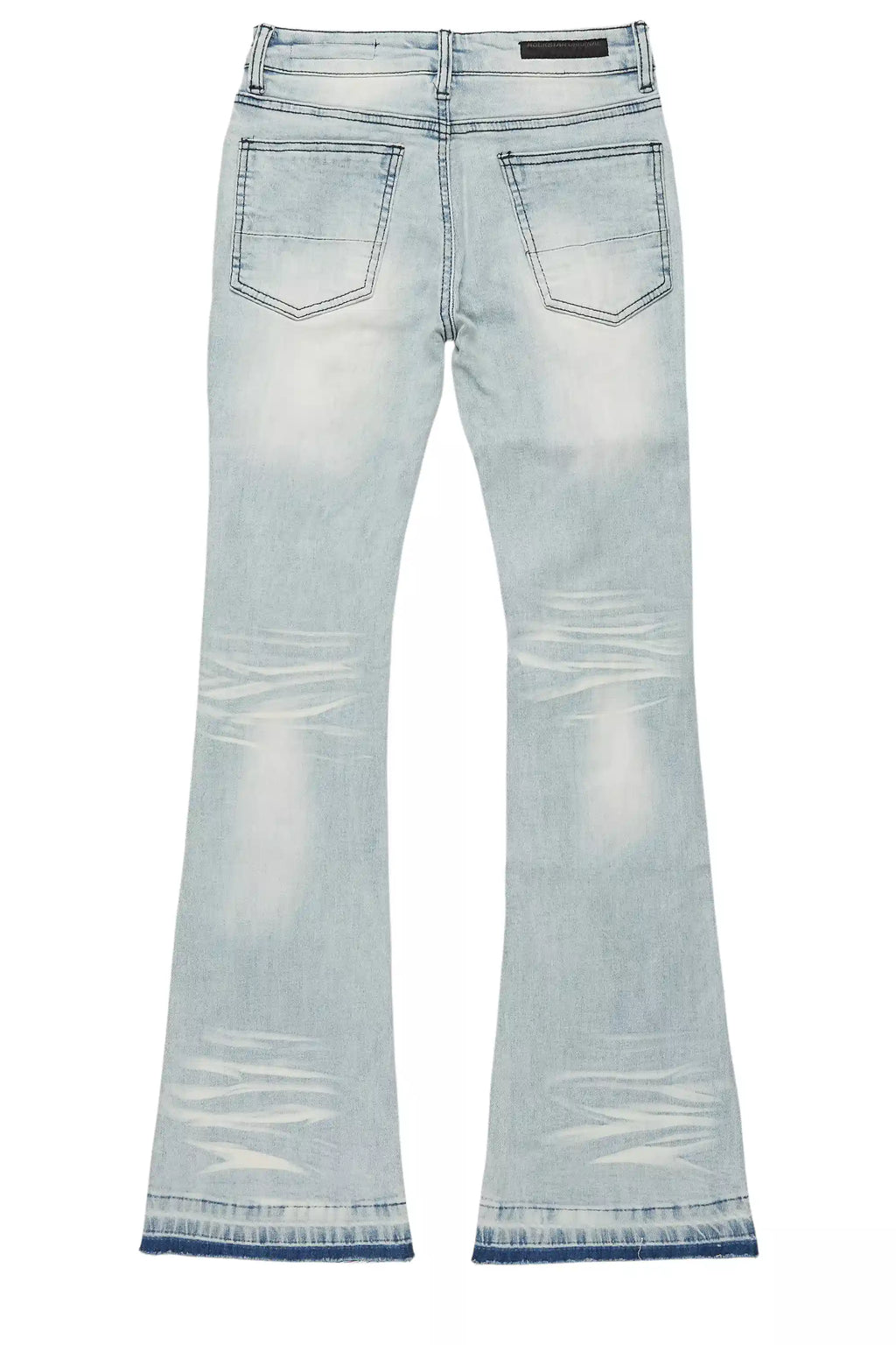 Boys Zahir Blue Slim Stacked Flare Jean