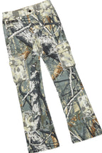 Boys Augustin Grey/Tree Camo Hoodie/Stacked Flare Jean Set