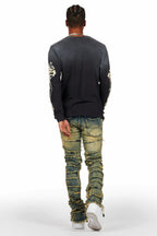 Shake Tint Stacked Flare Jean