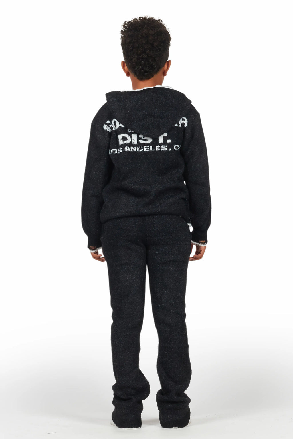 Boys Lake Mohair Black Knit Track set