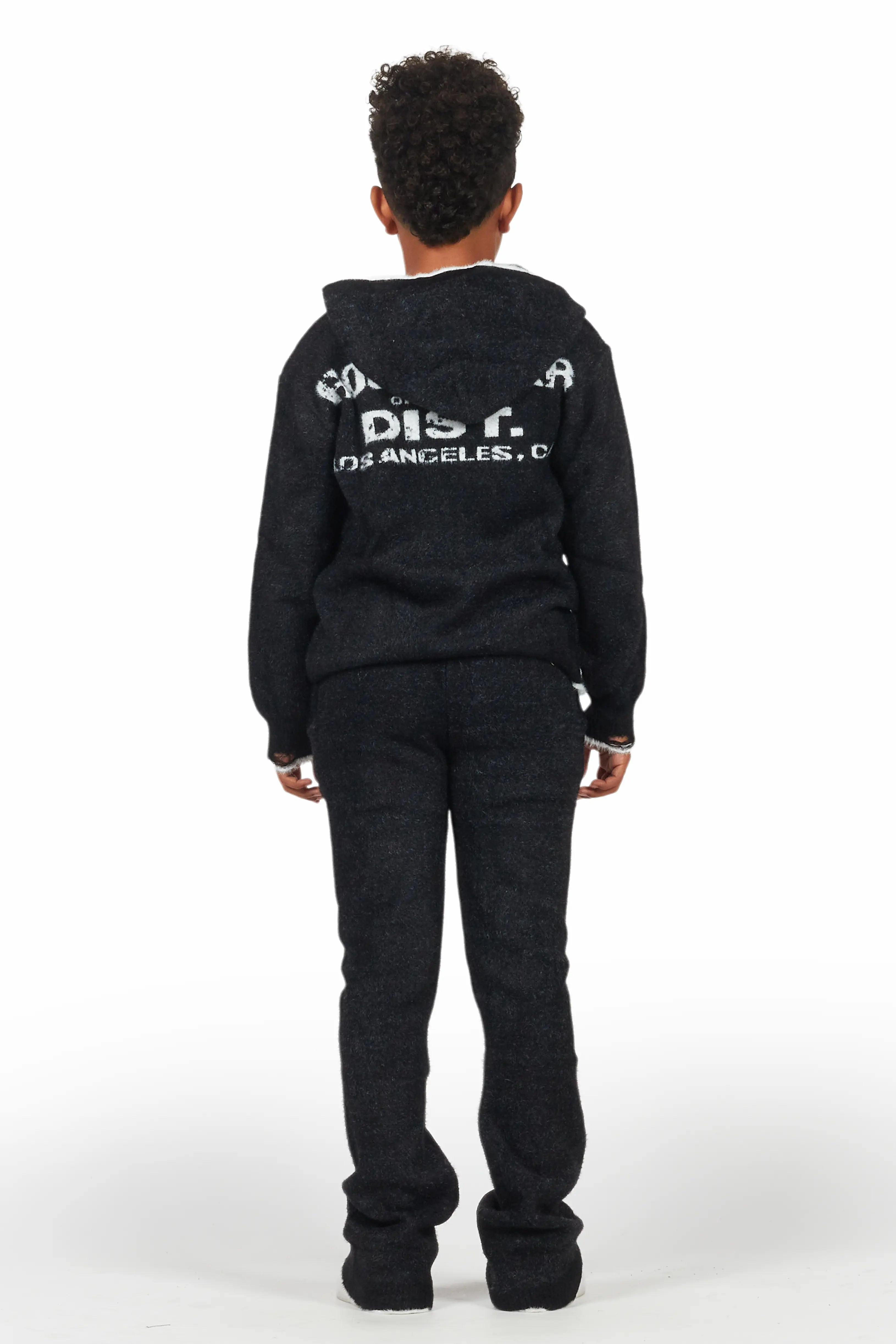 Boys Lake Mohair Black Knit Track set