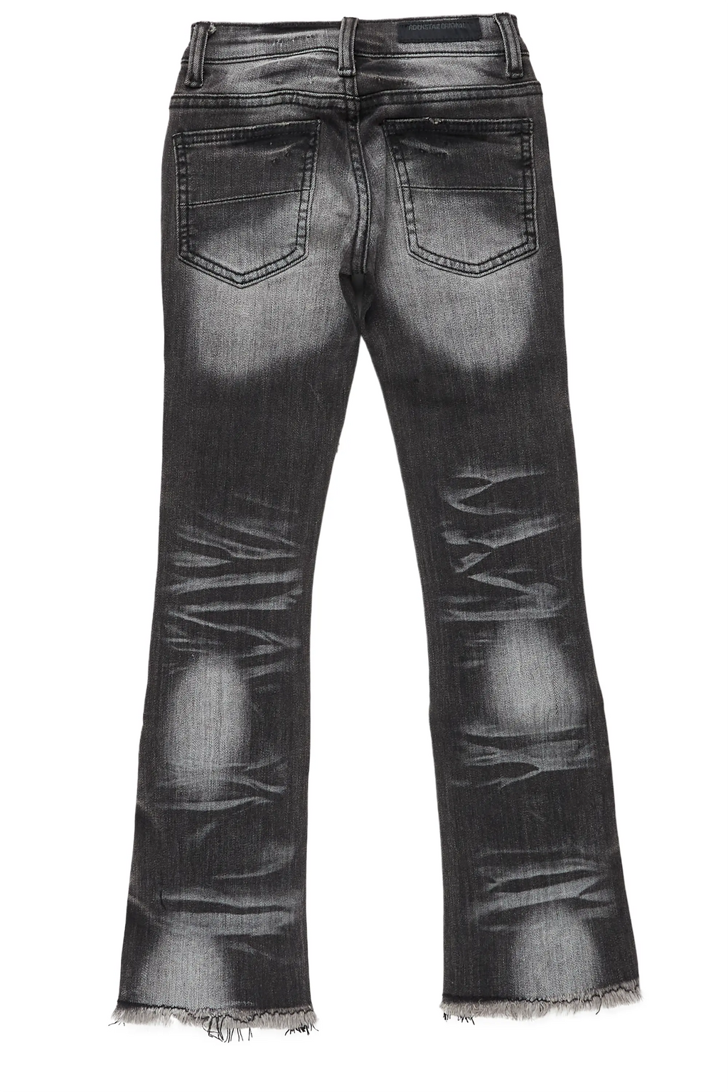 Boys Petrus Black Super Stacked Flare Jean