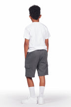 Boys Sana White/Grey T-Shirt Cargo Short Set