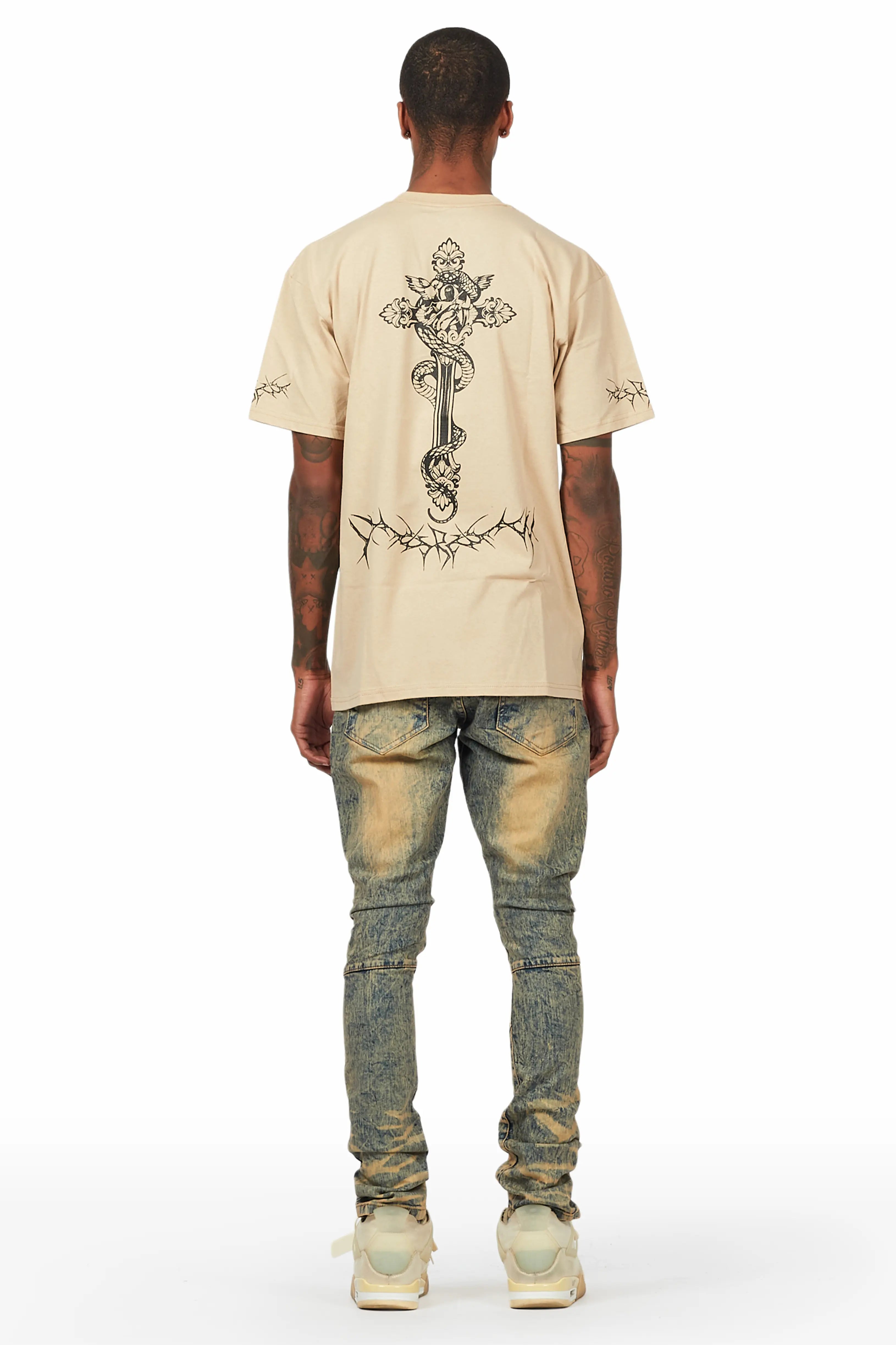 Leander Beige T-Shirt Slim Fit Jean Bundle